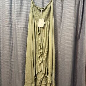 Green Ruffled Maxi Dress